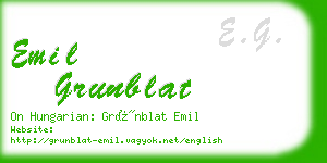 emil grunblat business card